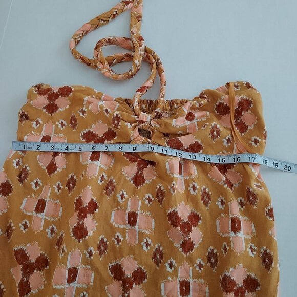 Aerie Linen Blend Braided Halter Midi Dress NWOT - Picture 4 of 10